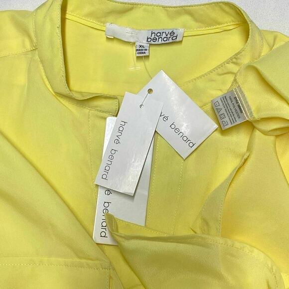 HARVE BENARD sunlight shirt Buttonsdown shirt sz XL rollover sleeve blouse - Picture 5 of 8